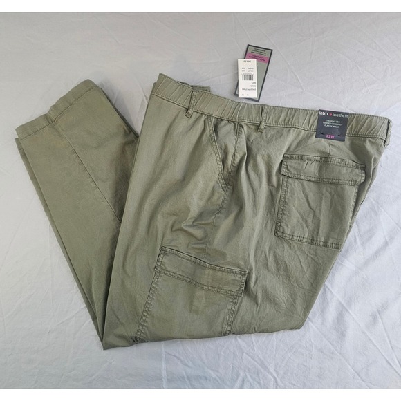 Intro ❤️The Fit Felicia Straight Leg Cargo Pants Women's Size 22W Green NWT L290 - Picture 3 of 8